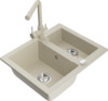 Graniidist köögivalamu Mexen Carlos 6518-69-671600-69, 58 x 47 x 17 cm, beež, koos segisti ja sifooniga