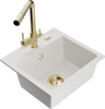 Graniidist köögivalamu Mexen Milo 6505-20-671600-50, 43.5 x 41 x 17.1 cm, valge, koos segisti ja sifooniga