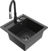 Graniidist köögivalamu Mexen Vito 6503-76-672601-70-B, 49 x 52 x 21 cm, must graniit/must, segisti ja sifooniga