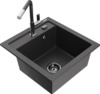 Graniidist köögivalamu Mexen Vito 6503-76-670401-08-B, must granite, segisti ja sifooniga