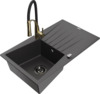 Graniidist köögivalamu Mexen Cesar 6514-76-73450-57-B, 77.5 x 47 x 20 cm, must täpiline, segisti ja sifooniga