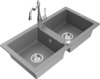 Graniidist köögivalamu Mexen Mario 6504-71-670700-00, 82 x 43.6 x 16.1 cm, hall, koos segisti ja sifooniga