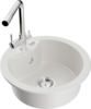 Graniidist köögivalamu Mexen Diego 6512-20-671600-00, 48.8 x 48.8 x 16.7 cm, valge, koos segisti ja sifooniga