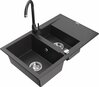 Graniidist köögivalamu Mexen Gaspar 6507-76-670200-76, 73 x 47 x 17.7 cm, must, koos segisti ja sifooniga