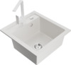 Graniidist köögivalamu Mexen Vito 6503-20-670300-20, 49 x 52 x 21 cm, valge, segisti ja sifooniga
