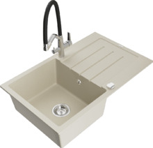 Graniidist köögivalamu Mexen Bruno 6513-69-671701-07, 79 x 49 x 20 cm, beež, koos segisti ja sifooniga