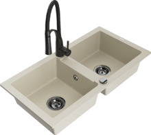 Graniidist köögivalamu Mexen Mario 6504-69-73450-70-B, 82 x 43.6 x 16.1 cm, beež, segisti ja sifooniga
