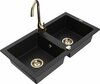 Graniidist köögivalamu Mexen Mario 6504-77-670200-50, 82 x 43 x 16.1 cm, must/gold, koos segisti ja sifooniga