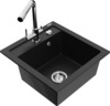 Graniidist köögivalamu Mexen Vito 6503-77-671600-00, 49 x 52 x 21 cm, must+chrome, segisti ja sifooniga