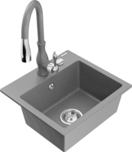 Graniidist köögivalamu Mexen Milo 6505-71-672601-71, 43 x 41 x 17.1 cm, hall, koos segisti ja sifooniga