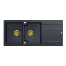 Köögivalamu Quadron Evan 121 HQE11650U8PVDG1P2O, 116 x 50 x 21.5 cm, must teemant/kuld