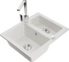 Graniidist köögivalamu Mexen Carlos 6518-20-670300-00, 58.2 x 47.5 x 17.7 cm, valge/chrome, segisti ja sifooniga