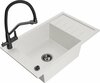 Graniidist köögivalamu Mexen Elias 6511-20-671701-70-B, 79 x 48 x 20 cm, valge/must, koos segisti ja sifooniga