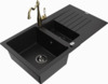 Graniidist köögivalamu Mexen Matias 6502-77-670700-50-B, 90 x 50.5 x 20 cm, must/gold, segisti ja sifooniga
