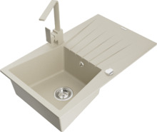 Graniidist köögivalamu Mexen Cesar 6514-69-670300-69, 77.5 x 47 x 20 cm, beež, segisti ja sifooniga
