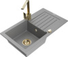 Graniidist köögivalamu Mexen Pablo 6510-71-670300-50, 75 x 43 x 16.1 cm, hall, kuivatialuse ja segistiga