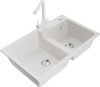 Graniidist köögivalamu Mexen Tomas 6516-20-671600-20, 80 x 50 x 19 cm, valge, segisti ja sifooniga