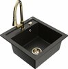 Graniidist köögivalamu Mexen Vito 6503-75-670101-50, 52 x 49 x 21 cm, metallic must/kuldne, segisti ja sifooniga