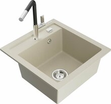 Graniidist köögivalamu Mexen Vito 6503-69-670401-07, 49 x 52 x 21 cm, beež, segisti ja sifooniga