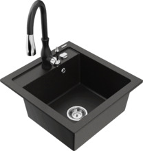Graniidist köögivalamu Mexen Vito 6503-75-672601-70, 49 x 52 x 21 cm, metallic must/kuldne