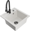 Graniidist köögivalamu Mexen Vito 6503-20-670101-70, 49 x 52 x 21 cm, valge/must, segisti ja sifooniga