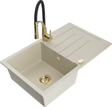 Graniidist köögivalamu Mexen Bruno 6513-69-73450-57-G, 79.5 x 49.5 x 20 cm, beež, koos segisti ja sifooniga