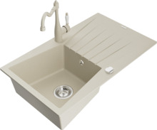 Graniidist köögivalamu Mexen Cesar 6514-69-670700-69, 77.5 x 47 x 20 cm, beež, segisti ja sifooniga