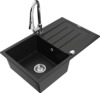 Graniidist köögivalamu Mexen Bruno 6513-77-670101-00, 79 x 49 x 20 cm, must/kroom, koos segisti ja sifooniga
