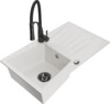 Graniidist köögivalamu Mexen Cesar 6514-20-73450-70-B, 77.5 x 47 x 20 cm, valge/must, segisti ja sifooniga