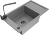 Graniidist köögivalamu Mexen Elias 6511-71-670300-70-B, 79 x 48 x 20 cm, hall/must, segisti ja sifooniga