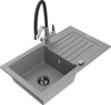 Graniidist köögivalamu Mexen Pablo 6510-71-671701-07-B, 75.2 x 43.6 x 16.1 cm, hall/must/kroom, segisti ja sifooniga