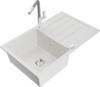 Graniidist köögivalamu Mexen Bruno 6513-20-670401-06, 79 x 49 x 20 cm, valge/hall, segisti ja sifooniga