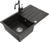 Graniidist köögivalamu Mexen Bruno 6513-75-670700-70, 79.5 x 49.5 x 20 cm, metallic must/kuldne, segisti ja sifooniga