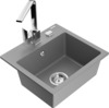 Graniidist köögivalamu Mexen Milo 6505-71-670300-00, 43 x 41 x 17.1 cm, hall, koos segisti ja sifooniga