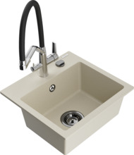 Graniidist köögivalamu Mexen Milo 6505-69-671701-07-B, 43.5 x 41 x 17.1 cm, beež, segisti ja sifooniga