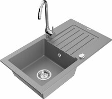 Graniidist köögivalamu Mexen Pablo 6510-71-670200-00, 75.2 x 43.6 x 16.1 cm, hall, koos segisti ja sifooniga