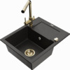 Graniitköögivalamu Mexen Enzo 6506-75-671600-50, must/kuldne metallic, segisti ja sifooniga