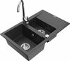 Graniidist köögivalamu Mexen Gaspar 6507-76-670200-00, 73 x 47 x 17.7 cm, must, koos segisti ja sifooniga