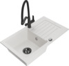 Graniidist köögivalamu Mexen Pablo 6510-20-671701-70-B, 75.2 x 43.6 x 16.1 cm, valge/must, koos segisti ja sifooniga