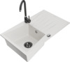 Graniidist köögivalamu Mexen Cesar 6514-20-670200-70, 77 x 47 x 20 cm, valge/must, koos segisti ja sifooniga