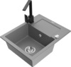 Graniidist köögivalamu Mexen Enzo 6506-71-670300-70, 57.6 x 46.5 x 17.4 cm, hall, kuivatialuse ja segistiga