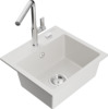 Graniidist köögivalamu Mexen Milo 6505-20-670401-00, 43.5 x 41 x 17.1 cm, valge/kroom, koos segisti ja sifooniga