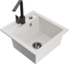 Graniidist köögivalamu Mexen Vito 6503-20-670300-70, 49 x 52 x 21 cm, valge/must, koos segisti ja sifooniga