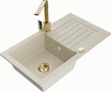 Graniidist köögivalamu Mexen Pablo 6510-69-670300-50, 75 x 43 x 16.1 cm, liivakarva, kuivatiga ja segistiga