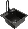 Graniidist köögivalamu Mexen Vito 6503-75-73450-70-B, 52 x 49 x 21 cm, metallic must/kuldne, segisti ja sifooniga