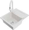 Graniidist köögivalamu Mexen Enzo 6506-20-670101-20, 57.6 x 46.5 x 17.4 cm, valge, koos segisti ja sifooniga