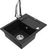 Graniidist köögivalamu Mexen Enzo 6506-77-670101-00, 57.6 x 46.5 x 17.4 cm, must/chrome, koos segisti ja sifooniga
