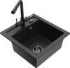 Graniidist köögivalamu Mexen Vito 6503-73-671600-70-B, 49 x 52 x 21 cm, must/hõbe metallic, segisti ja sifooniga