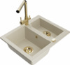 Graniidist köögivalamu Mexen Carlos 6518-69-671600-50, 47.5 x 58.2 x 17.7 cm, beež, segisti ja sifooniga