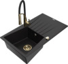 Graniidist köögivalamu Mexen Cesar 6514-77-73450-57-G, 77 x 47 x 20 cm, must, koos segisti ja sifooniga